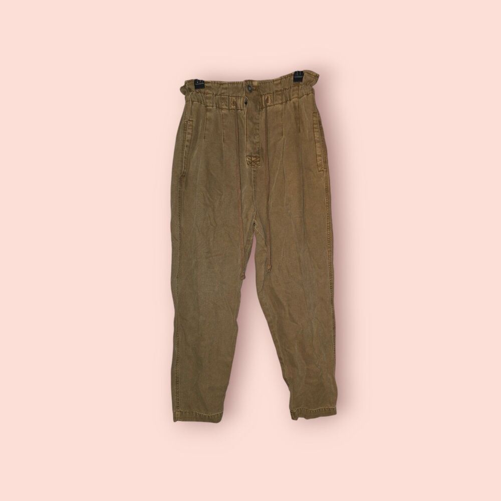 Free People Margate Pants Pleated Paperbag High Rise Wide Leg Trouser Chic